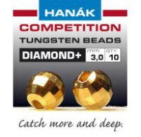 Hanak Tungsten Beads Diamond+ Gold - 3,0mm - 0,17g