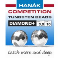 Hanak Tungsten Beads Diamond+ Silver - 3,5mm - 0,28g